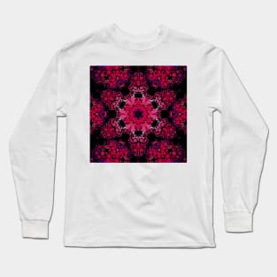 Dot Mandala Flower Pink and Purple Long Sleeve T-Shirt